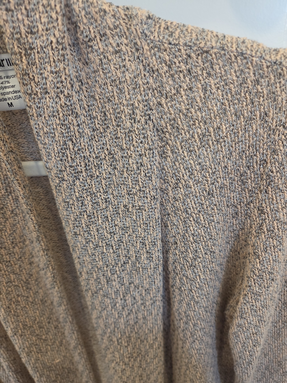 Lightweigh Knit Cardigan in Peach and Gray